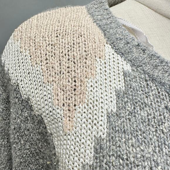 Vintage 80s silk/wool blend gray dolman sleeve sweater size medium - Picture 7 of 14